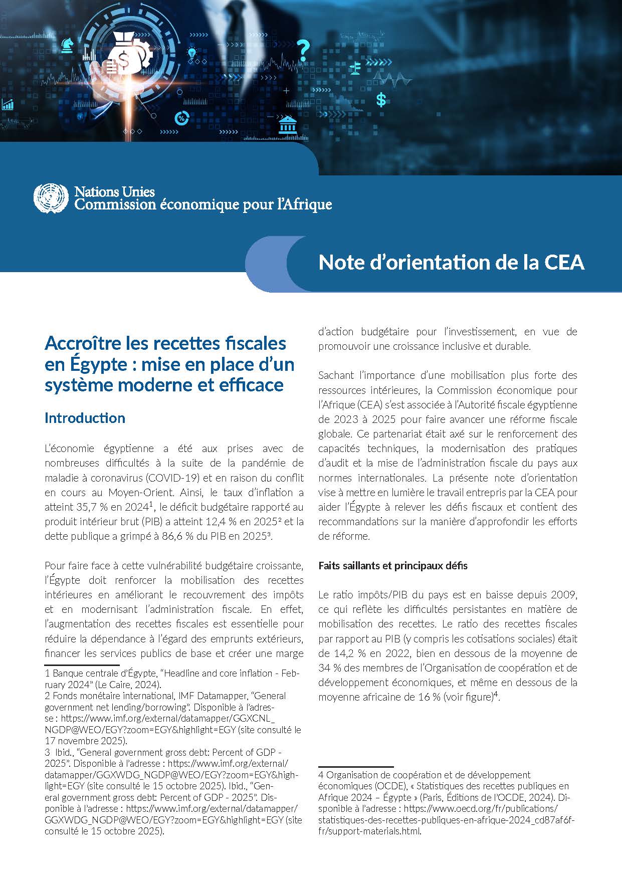 Policy brief Enhancing tax revenue in Egypt building a modern and efficient system 2026 Fr Note d'orientation: Accroître les recettes fiscales en Égypte, mise en place d’un système moderne et efficace
